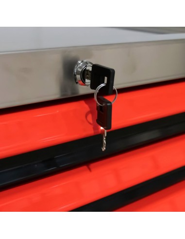 CARRO DE HERRAMIENTAS XL CON 7 CAJONES VACÍO ROJO - VACÍO