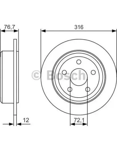 Disco de freno Bosch 0986479R08