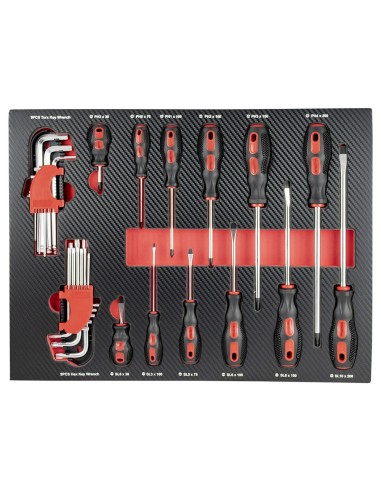 SET DE 4 MÓDULOS EVA CARBONO PARA CARRO DE HERRAMIENTAS - ROJO