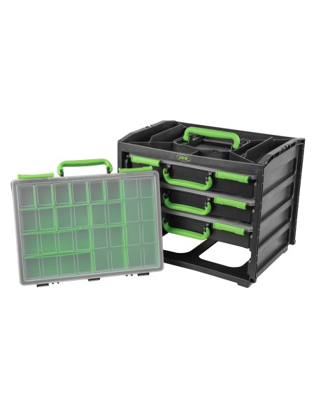 CAJA CON 4 MALETINES DE PLÁSTICO EXTRAÍBLES