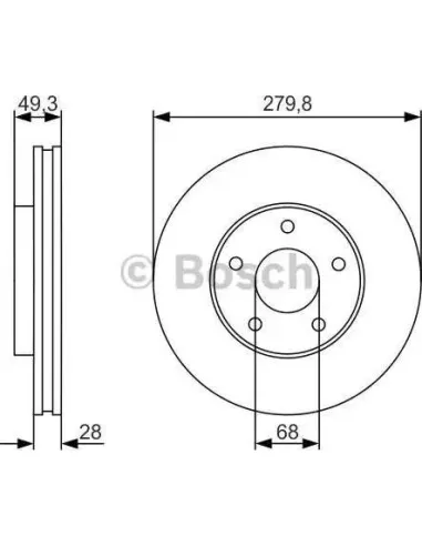 Disco de freno Bosch 0986479R90