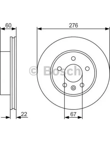 Disco de freno Bosch 0986479R95