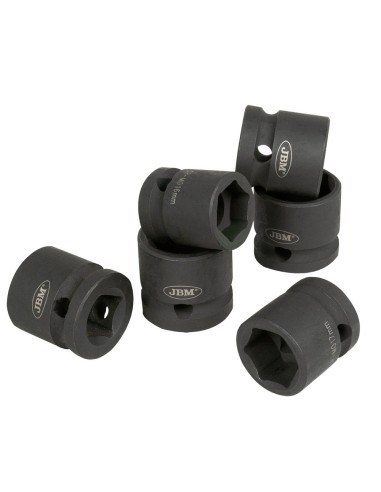 SET DE 12 VASOS DE IMPACTO HEXAGONALES DE PERFIL BAJO DE 1/2"
