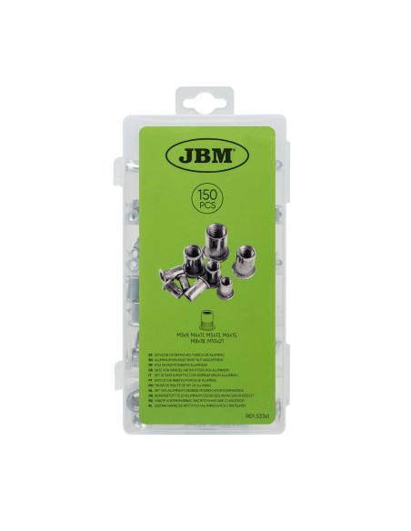 ESTUCHE DE REMACHES TUERCA DE ALUMINIO 150PCS