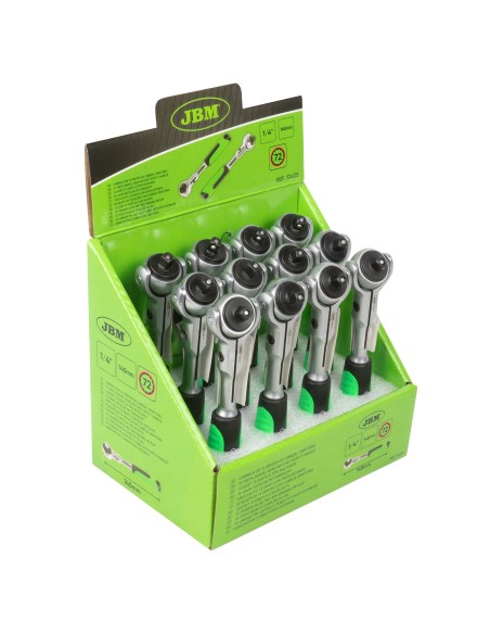 CARRACA DE 1/4" CON CABEZAL GIRATORIO DE 72 DIENTES 145MM