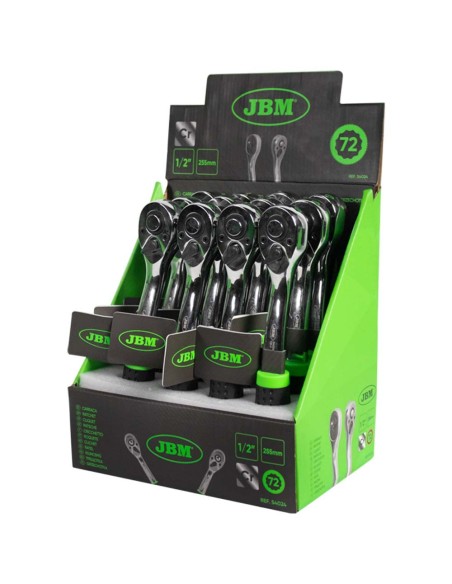 CARRACA DE 1/2" CON CABEZAL DE 72 DIENTES 255MM CROMADA