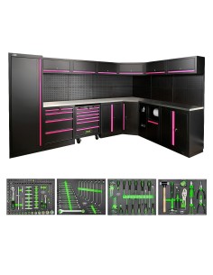 CONJUNTO DE MUEBLES MODULARES (43PCS) - ROSA