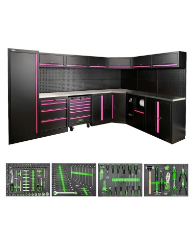 CONJUNTO DE MUEBLES MODULARES (43PCS) - ROSA