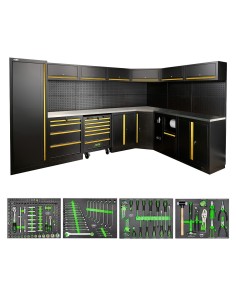 CONJUNTO DE MUEBLES MODULARES (43PCS) - DORADO