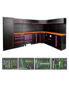 CONJUNTO DE MUEBLES MODULARES (43PCS) - ROSA