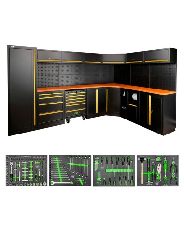CONJUNTO DE MUEBLES MODULARES (43PCS) - DORADO