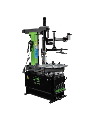 DESMONTADORA DE NEUMÁTICOS CON TORRE BASCULANTE AUTOMÁTICA Y BRAZO AUXILIAR 220V