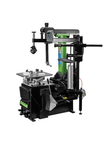DESMONTADORA DE NEUMÁTICOS CON TORRE BASCULANTE AUTOMÁTICA Y BRAZO AUXILIAR 220V