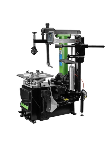 DESMONTADORA DE NEUMÁTICOS CON TORRE BASCULANTE AUTOMÁTICA Y BRAZO AUXILIAR 220V