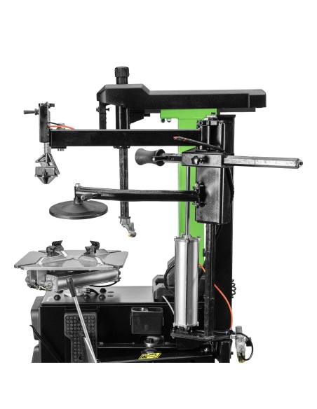 DESMONTADORA DE NEUMÁTICOS CON TORRE BASCULANTE AUTOMÁTICA Y BRAZO AUXILIAR 220V