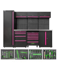 CONJUNTO DE MUEBLES MODULARES (18 PCS) - ROSA