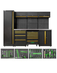 CONJUNTO DE MUEBLES MODULARES (18 PCS) - DORADO