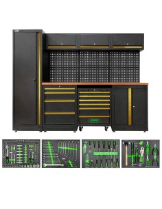 CONJUNTO DE MUEBLES MODULARES (18 PCS) - DORADO