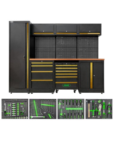 CONJUNTO DE MUEBLES MODULARES (18 PCS) - DORADO