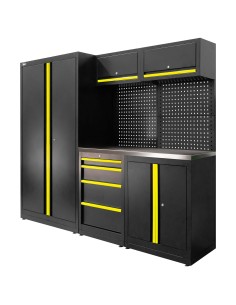 CONJUNTO DE MUEBLES MODULARES (13PCS) - SET CON ARMARIO DE DOS PUERTAS (REF.18105) - AMARILLO
