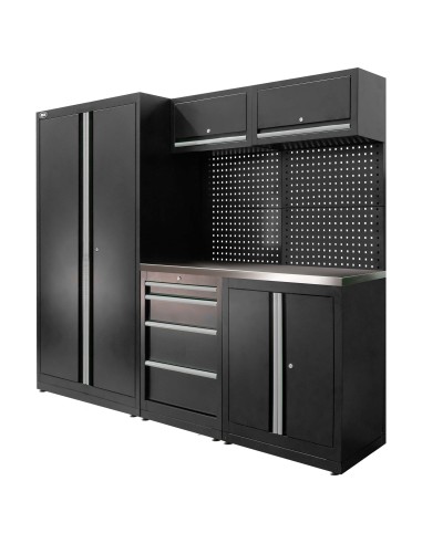 CONJUNTO DE MUEBLES MODULARES (13PCS) - SET CON ARMARIO DE DOS PUERTAS (REF.18105) - PLATA