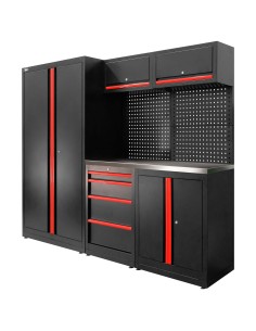 CONJUNTO DE MUEBLES MODULARES (13PCS) - SET CON ARMARIO DE DOS PUERTAS (REF.18105) - ROJO