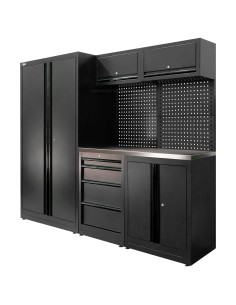 CONJUNTO DE MUEBLES MODULARES (13PCS) - SET CON ARMARIO DE DOS PUERTAS (REF.18105) - NEGRO