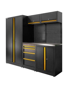 CONJUNTO DE MUEBLES MODULARES (13PCS) - SET CON ARMARIO DE DOS PUERTAS (REF.18105) - DORADO
