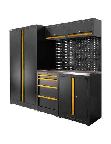 CONJUNTO DE MUEBLES MODULARES (13PCS) - SET CON ARMARIO DE DOS PUERTAS (REF.18105) - DORADO