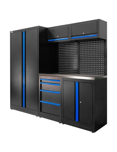 CONJUNTO DE MUEBLES MODULARES (13PCS) - SET CON ARMARIO DE DOS PUERTAS (REF.18105) - AZUL