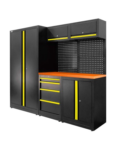 CONJUNTO DE MUEBLES MODULARES (13PCS) - SET CON ARMARIO DE DOS PUERTAS (REF.18105) - AMARILLO