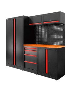CONJUNTO DE MUEBLES MODULARES (13PCS) - SET CON ARMARIO DE DOS PUERTAS (REF.18105) - ROJO
