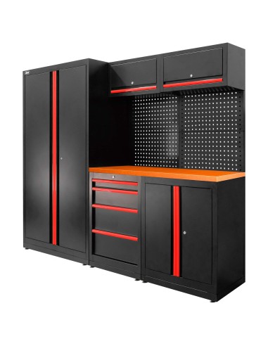 CONJUNTO DE MUEBLES MODULARES (13PCS) - SET CON ARMARIO DE DOS PUERTAS (REF.18105) - ROJO