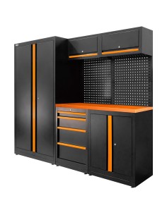 CONJUNTO DE MUEBLES MODULARES (13PCS) - SET CON ARMARIO DE DOS PUERTAS (REF.18105) - NARANJA