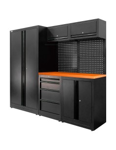 CONJUNTO DE MUEBLES MODULARES (13PCS) - SET CON ARMARIO DE DOS PUERTAS (REF.18105) - NEGRO