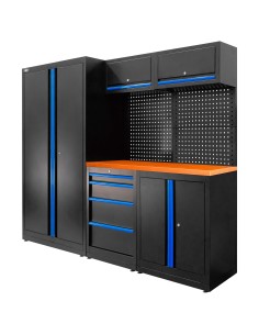 CONJUNTO DE MUEBLES MODULARES (13PCS) - SET CON ARMARIO DE DOS PUERTAS (REF.18105) - AZUL