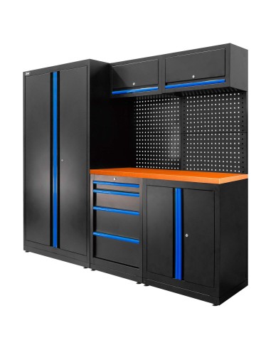 CONJUNTO DE MUEBLES MODULARES (13PCS) - SET CON ARMARIO DE DOS PUERTAS (REF.18105) - AZUL