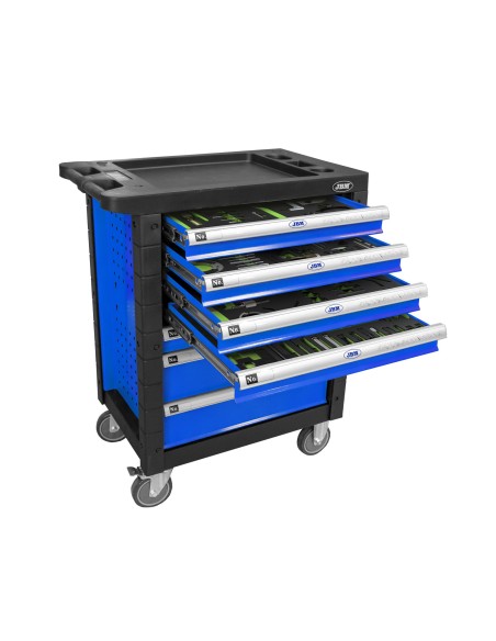 CARRO DE HERRAMIENTAS ESPECIAL KIT DE CALADO 7 CAJONES AZUL