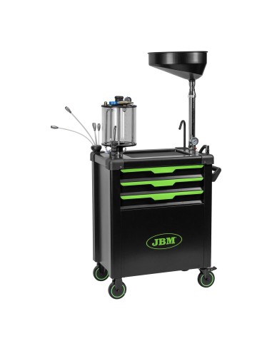 CARRO RECOGEDOR DE ACEITE CON SISTEMA DE ASPIRACIÓN Y COMPARTIMENTOS