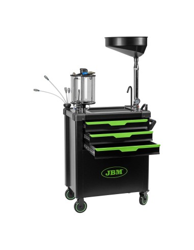 CARRO RECOGEDOR DE ACEITE CON SISTEMA DE ASPIRACIÓN Y COMPARTIMENTOS