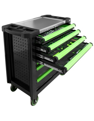 CARRO DE HERRAMIENTAS XL CON 7 CAJONES VERDE - ARMADO
