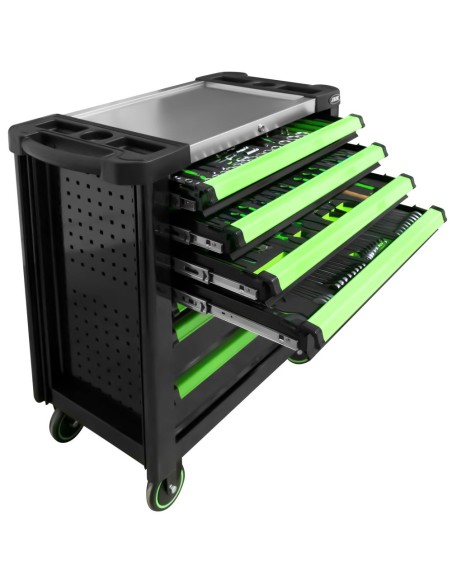 CARRO DE HERRAMIENTAS XL CON 7 CAJONES VERDE - ARMADO