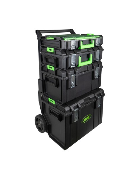 CARRO MODULAR + PISTOLA DE IMPACTO 1/2" 1000NM + AMOLADORA ÁNGULAR Y TALADRO + MINI LÁMPARA LED