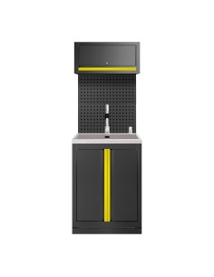 CONJUNTO DE MUEBLES MODULARES (6PCS) - EXTENSIÓN DE ARMARIO CON FREGADERO (REF.18103) - AMARILLO