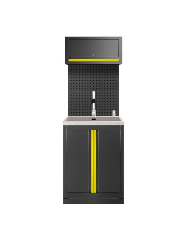 CONJUNTO DE MUEBLES MODULARES (6PCS) - EXTENSIÓN DE ARMARIO CON FREGADERO (REF.18103) - AMARILLO