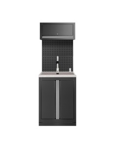 CONJUNTO DE MUEBLES MODULARES (6PCS) - EXTENSIÓN DE ARMARIO CON FREGADERO (REF.18103) - PLATEADO