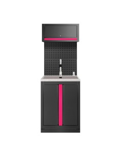 CONJUNTO DE MUEBLES MODULARES (6PCS) - EXTENSIÓN DE ARMARIO CON FREGADERO (REF.18103) - ROSA