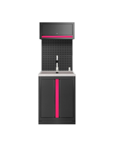 CONJUNTO DE MUEBLES MODULARES (6PCS) - EXTENSIÓN DE ARMARIO CON FREGADERO (REF.18103) - ROSA