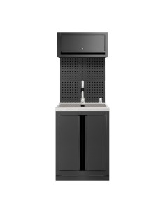 CONJUNTO DE MUEBLES MODULARES (6PCS) - EXTENSIÓN DE ARMARIO CON FREGADERO (REF.18103) - NEGRO