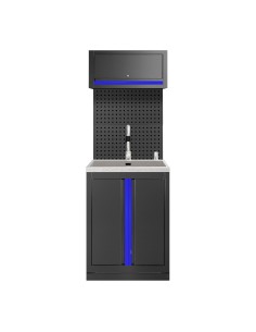 CONJUNTO DE MUEBLES MODULARES (6PCS) - EXTENSIÓN DE ARMARIO CON FREGADERO (REF.18103) - AZUL